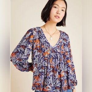 Anthropologie Maeve by Anthropologie Cathy pleated blouse, size XS